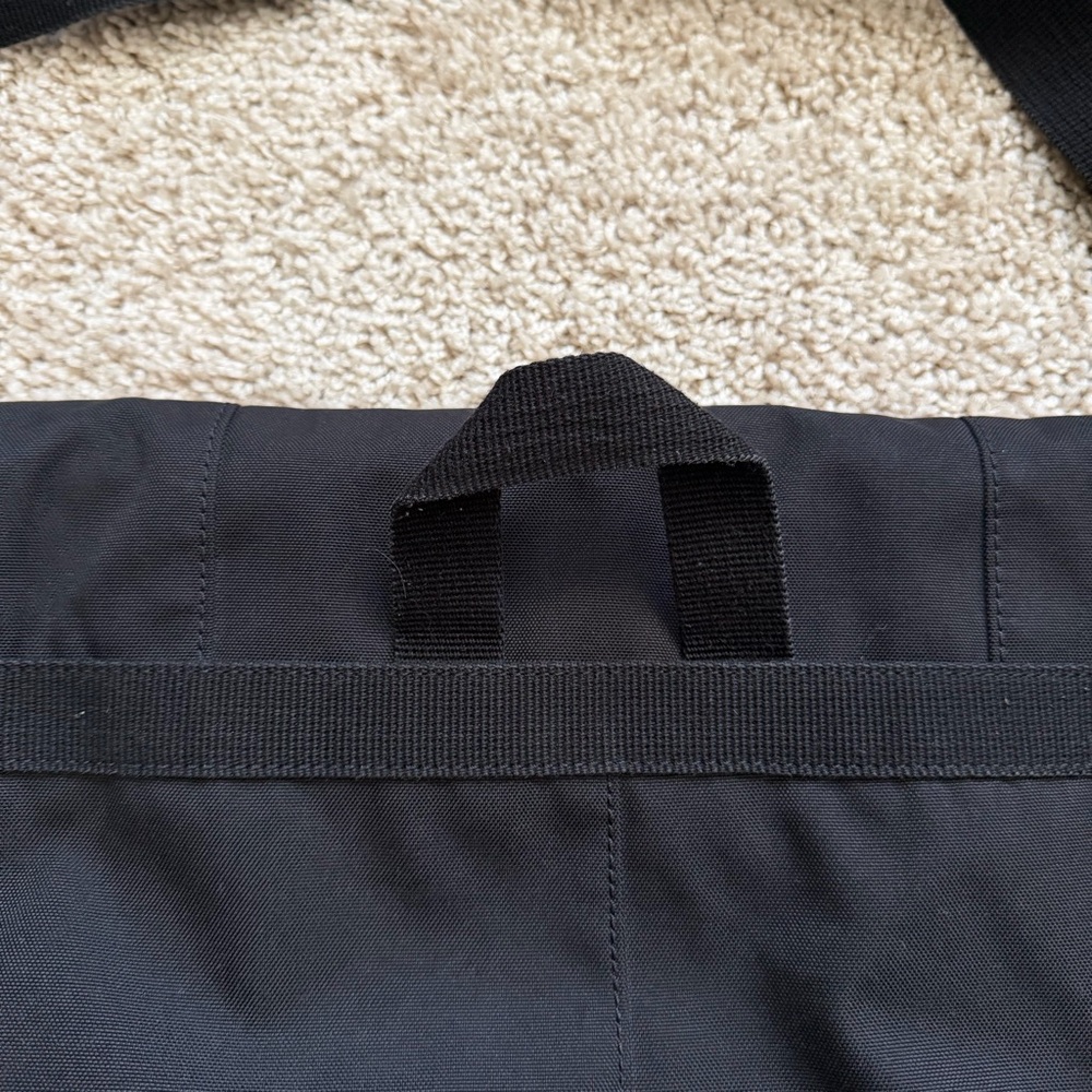 Fossil Black Canvas Messenger Bag Leather Trim Laptop Crossbody Shoulder Bag - Picture 8 of 12